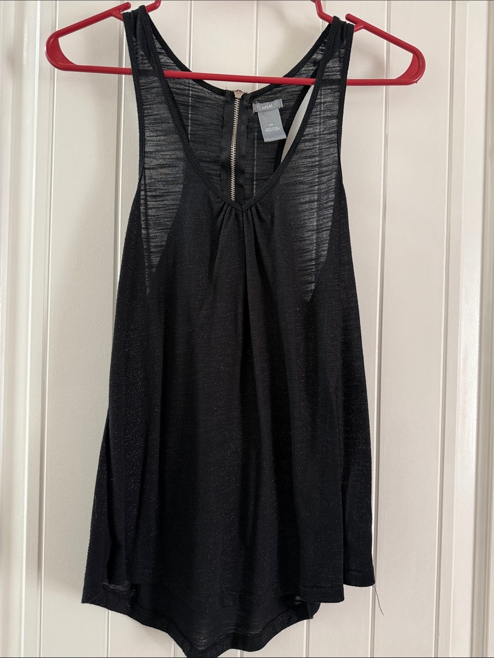 aerie Black Sparkly Tank